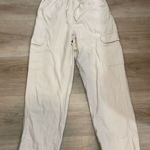 Pact women’s beige linen cotton pants